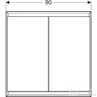 Geberit ONE 90x90 cm-es 2 ajtós falsík alatti tükrös szekrény ComfortLight világítással,matt fekete/porszórt alumínium 505.803.00.7
