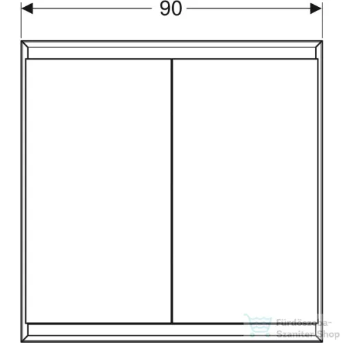 Geberit ONE 90x90 cm-es 2 ajtós falsík alatti tükrös szekrény ComfortLight világítással,matt fekete/porszórt alumínium 505.803.00.7