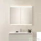 Geberit ONE 105x90 cm-es 2 ajtós falsík alatti tükrös szekrény ComfortLight világítással,fehér/porszórt alumínium 505.804.00.2