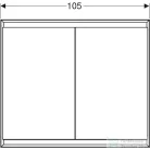 Geberit ONE 105x90 cm-es 2 ajtós falsík alatti tükrös szekrény ComfortLight világítással,fehér/porszórt alumínium 505.804.00.2