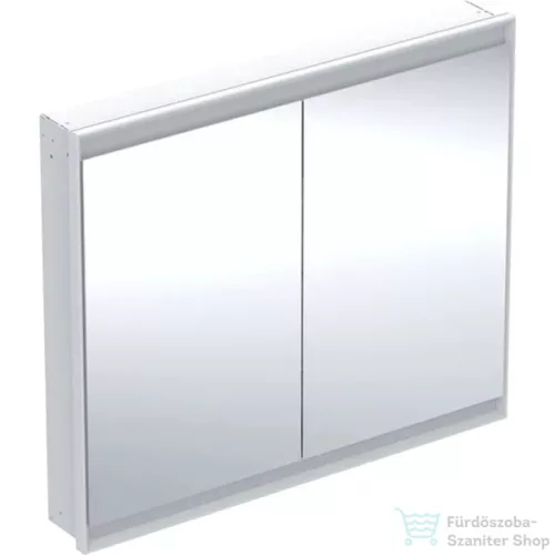 Geberit ONE 105x90 cm-es 2 ajtós falsík alatti tükrös szekrény ComfortLight világítással,fehér/porszórt alumínium 505.804.00.2
