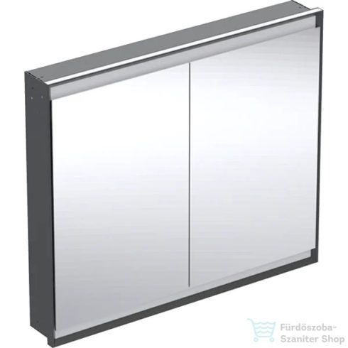 Geberit ONE 105x90 cm-es 2 ajtós falsík alatti tükrös szekrény ComfortLight világítással,matt fekete/porszórt alumínium 505.804.00.7