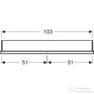 Geberit ONE 105x90 cm-es 2 ajtós falsík alatti tükrös szekrény ComfortLight világítással,matt fekete/porszórt alumínium 505.804.00.7