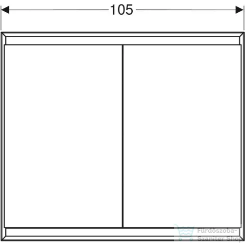 Geberit ONE 105x90 cm-es 2 ajtós falsík alatti tükrös szekrény ComfortLight világítással,matt fekete/porszórt alumínium 505.804.00.7