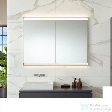   Geberit ONE 120x90 cm-es 2 ajtós falsík alatti tükrös szekrény ComfortLight világítással,eloxált alumínium 505.805.00.1