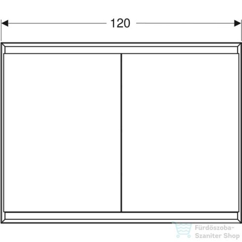 Geberit ONE 120x90 cm-es 2 ajtós falsík alatti tükrös szekrény ComfortLight világítással,eloxált alumínium 505.805.00.1
