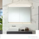 Geberit ONE 120x90 cm-es 2 ajtós falsík alatti tükrös szekrény ComfortLight világítással,fehér/porszórt alumínium 505.805.00.2