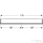 Geberit ONE 120x90 cm-es 2 ajtós falsík alatti tükrös szekrény ComfortLight világítással,fehér/porszórt alumínium 505.805.00.2