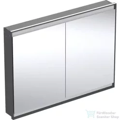   Geberit ONE 120x90 cm-es 2 ajtós falsík alatti tükrös szekrény ComfortLight világítással,matt fekete/porszórt alumínium 505.805.00.7