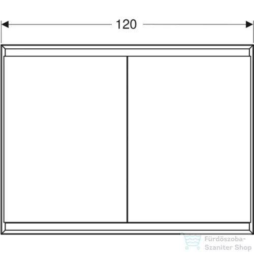 Geberit ONE 120x90 cm-es 2 ajtós falsík alatti tükrös szekrény ComfortLight világítással,matt fekete/porszórt alumínium 505.805.00.7