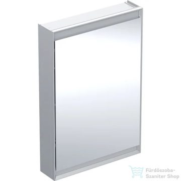   Geberit ONE 60x90 cm-es 1 ajtós tükrös szekrény ComfortLight világítással,balos,eloxált alumínium 505.810.00.1
