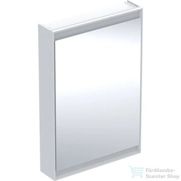   Geberit ONE 60x90 cm-es 1 ajtós tükrös szekrény ComfortLight világítással,balos,fehér/porszórt alumínium 505.810.00.2