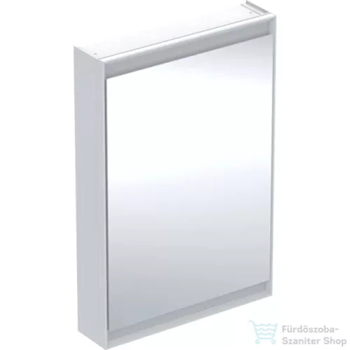 Geberit ONE 60x90 cm-es 1 ajtós tükrös szekrény ComfortLight világítással,balos,fehér/porszórt alumínium 505.810.00.2