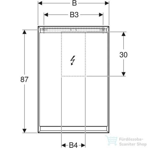 Geberit ONE 60x90 cm-es 1 ajtós tükrös szekrény ComfortLight világítással,balos,fehér/porszórt alumínium 505.810.00.2
