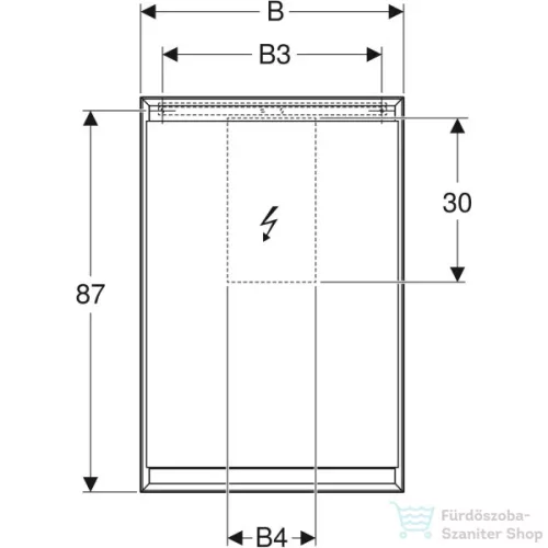 Geberit ONE 60x90 cm-es 1 ajtós tükrös szekrény ComfortLight világítással,jobbos,fehér/porszórt alumínium 505.811.00.2