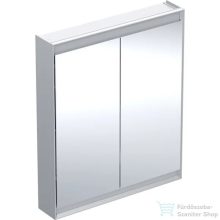   Geberit ONE 75x90 cm-es kétajtós tükrös szekrény ComfortLight-tal,eloxált alumínium 505.812.00.1