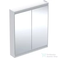   Geberit ONE 75x90 cm-es kétajtós tükrös szekrény ComfortLight-tal,fehér/porszórt alumínium 505.812.00.2