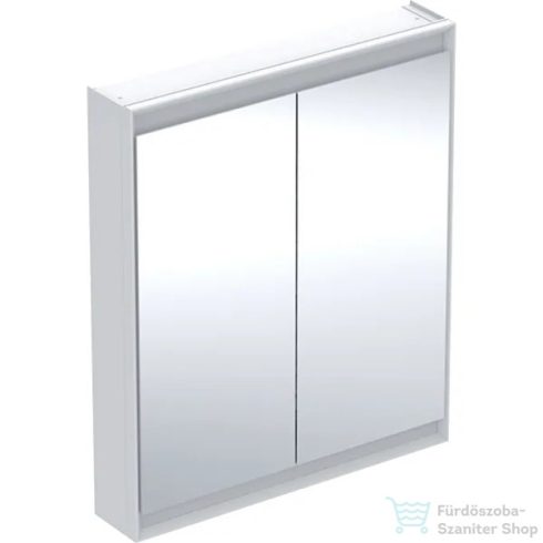 Geberit ONE 75x90 cm-es kétajtós tükrös szekrény ComfortLight-tal,fehér/porszórt alumínium 505.812.00.2