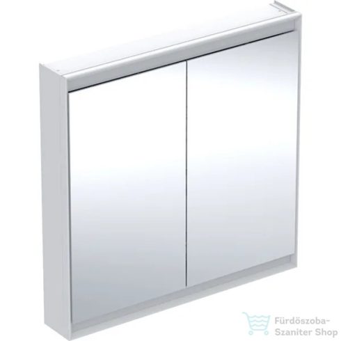 Geberit ONE 90x90 cm-es kétajtós tükrös szekrény ComfortLight-tal,fehér/porszórt alumínium 505.813.00.2