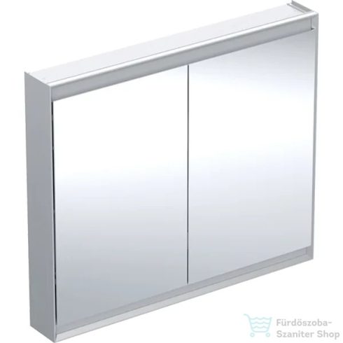 Geberit ONE 105x90 cm-es kétajtós tükrös szekrény ComfortLight-tal,eloxált alumínium 505.814.00.1