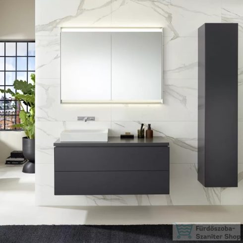 Geberit ONE 105x90 cm-es kétajtós tükrös szekrény ComfortLight-tal,eloxált alumínium 505.814.00.1