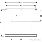 Geberit ONE 105x90 cm-es kétajtós tükrös szekrény ComfortLight-tal,fehér/porszórt alumínium 505.814.00.2
