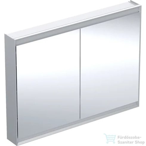 Geberit ONE 120x90 cm-es kétajtós tükrös szekrény ComfortLight-tal,eloxált alumínium 505.815.00.1