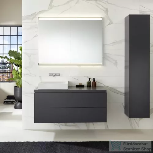 Geberit ONE 120x90 cm-es kétajtós tükrös szekrény ComfortLight-tal,eloxált alumínium 505.815.00.1