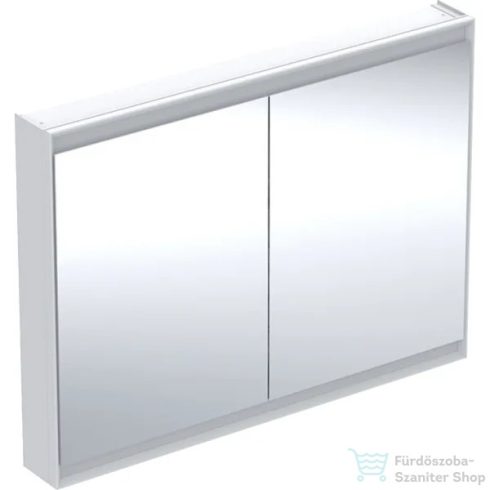 Geberit ONE 120x90 cm-es kétajtós tükrös szekrény ComfortLight-tal,fehér/porszórt alumínium 505.815.00.2