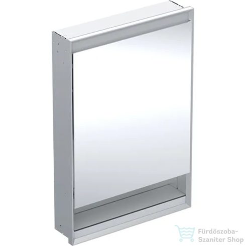 Geberit ONE 60x90 cm-es 1 ajtós falsík alatti tükrös szekrény ComfortLight világítással,balos,eloxált alumínium 505.820.00.1