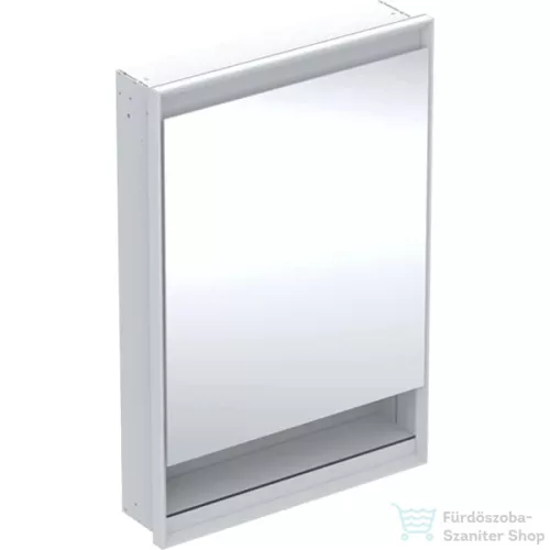 Geberit ONE 60x90 cm-es 1 ajtós falsík alatti tükrös szekrény ComfortLight világítással,balos,fehér/porszórt alumínium 505.820.00.2