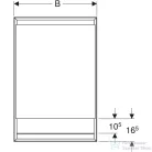Geberit ONE 60x90 cm-es 1 ajtós falsík alatti tükrös szekrény ComfortLight világítással,balos,fehér/porszórt alumínium 505.820.00.2