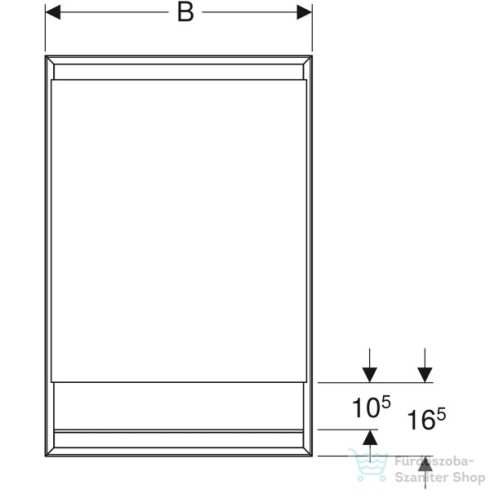 Geberit ONE 60x90 cm-es 1 ajtós falsík alatti tükrös szekrény ComfortLight világítással,balos,fehér/porszórt alumínium 505.820.00.2