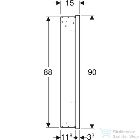 Geberit ONE 60x90 cm-es 1 ajtós falsík alatti tükrös szekrény ComfortLight világítással,balos,fehér/porszórt alumínium 505.820.00.2