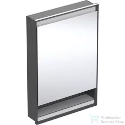   Geberit ONE 60x90 cm-es 1 ajtós falsík alatti tükrös szekrény ComfortLight világítással,balos,matt fekete/porszórt alumínium 505.820.00.7