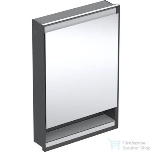 Geberit ONE 60x90 cm-es 1 ajtós falsík alatti tükrös szekrény ComfortLight világítással,balos,matt fekete/porszórt alumínium 505.820.00.7