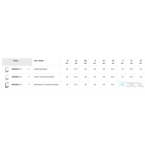 Geberit ONE 60x90 cm-es 1 ajtós falsík alatti tükrös szekrény ComfortLight világítással,balos,matt fekete/porszórt alumínium 505.820.00.7