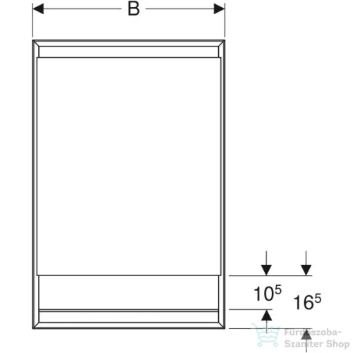 Geberit ONE 60x90 cm-es 1 ajtós falsík alatti tükrös szekrény ComfortLight világítással,jobbos,fehér/porszórt alumínium 505.821.00.2