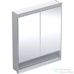   Geberit ONE 75x90 cm-es 2 ajtós,nyitott polcos falsík alatti tükrös szekrény ComfortLight világítással,eloxált alumínium 505.822.00.1