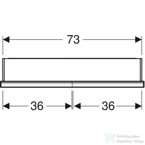 Geberit ONE 75x90 cm-es 2 ajtós,nyitott polcos falsík alatti tükrös szekrény ComfortLight világítással,matt fekete/porszórt alumínium 505.822.00.7