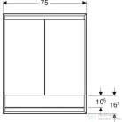 Geberit ONE 75x90 cm-es 2 ajtós,nyitott polcos falsík alatti tükrös szekrény ComfortLight világítással,matt fekete/porszórt alumínium 505.822.00.7