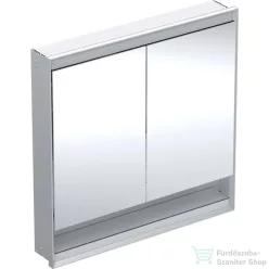   Geberit ONE 90x90 cm-es 2 ajtós,nyitott polcos falsík alatti tükrös szekrény ComfortLight világítással,eloxált alumínium 505.823.00.1