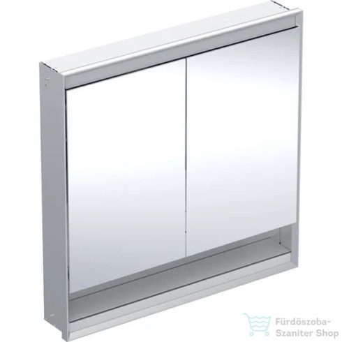 Geberit ONE 90x90 cm-es 2 ajtós,nyitott polcos falsík alatti tükrös szekrény ComfortLight világítással,eloxált alumínium 505.823.00.1