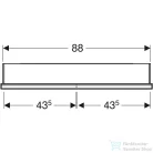 Geberit ONE 90x90 cm-es 2 ajtós,nyitott polcos falsík alatti tükrös szekrény ComfortLight világítással,matt fekete/porszórt alumínium 505.823.00.7