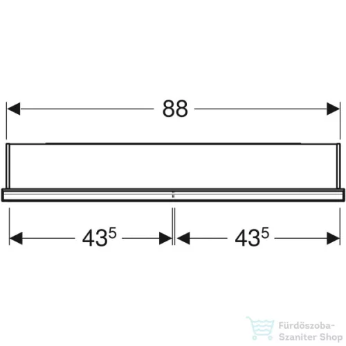 Geberit ONE 90x90 cm-es 2 ajtós,nyitott polcos falsík alatti tükrös szekrény ComfortLight világítással,matt fekete/porszórt alumínium 505.823.00.7