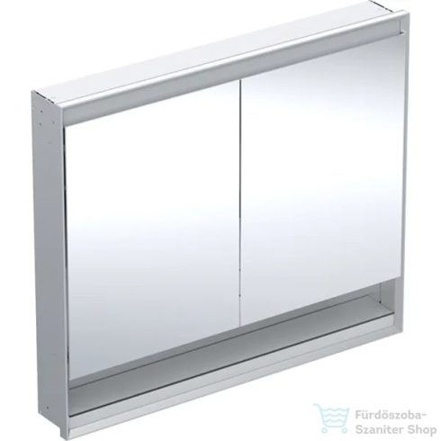 Geberit ONE 105x90 cm-es 2 ajtós,nyitott polcos falsík alatti tükrös szekrény ComfortLight világítással,eloxált alumínium 505.824.00.1
