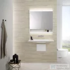 Geberit ONE 105x90 cm-es 2 ajtós,nyitott polcos falsík alatti tükrös szekrény ComfortLight világítással,fehér/porszórt alumínium 505.824.00.2