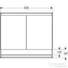 Geberit ONE 105x90 cm-es 2 ajtós,nyitott polcos falsík alatti tükrös szekrény ComfortLight világítással,matt fekete/porszórt alumínium 505.824.00.7