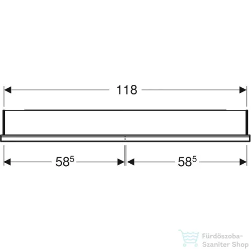 Geberit ONE 120x90 cm-es 2 ajtós,nyitott polcos falsík alatti tükrös szekrény ComfortLight világítással,eloxált alumínium 505.825.00.1