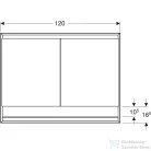 Geberit ONE 120x90 cm-es 2 ajtós,nyitott polcos falsík alatti tükrös szekrény ComfortLight világítással,eloxált alumínium 505.825.00.1